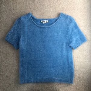 Garage Fuzzy Crop Sweater Tee